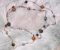 EARTH - Victorian steel microbeads with various venetian, crystal, pearl and plastics. 48" Brown and grey palette. $188