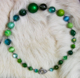 SYLVAN - Rich greens and blues, some vintage beads. 17" Hand-chained. Silver-plated pewter toggle clasp. OOAK $84 