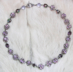 VIOLET PRINCESS-  Lilac pearls and silver-plated pewter. 16" Swarovski crystal, set into silver-plate. Hand chained. Sterling toggle clasp. $228 